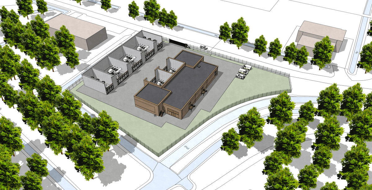 Indicatieve indruk hoogspanningsstation Langeland